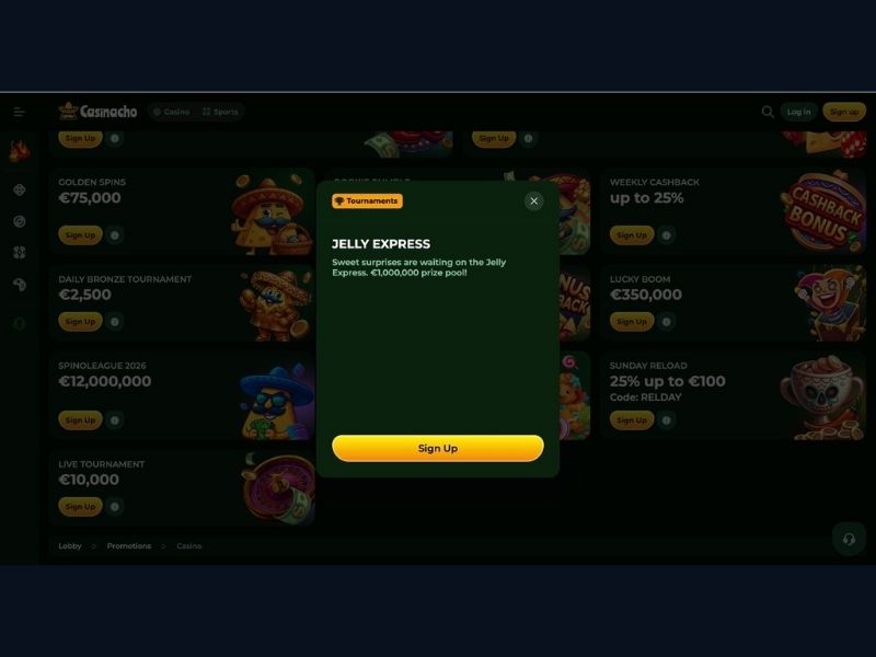 Dashboard pagamenti e primo deposito su Casinacho Casino Nacho Casino per l'Italia